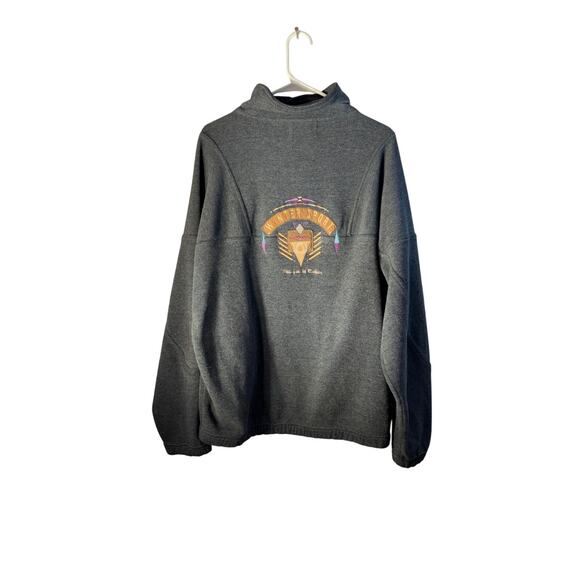 Vintage 90s KeystoneEmbroidered Double Sided 1/2 Zip Pullover Fleece size L